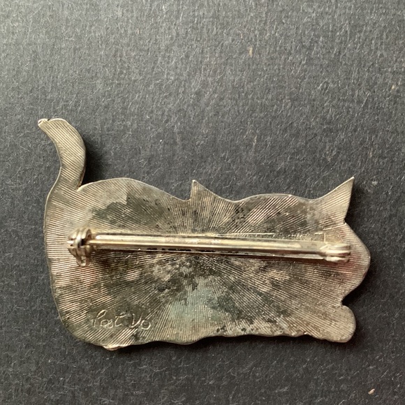 Vintage Spoonliques A Gift Today A Treasure Tomorrow Silver engraved Cat Pin - Picture 8 of 13